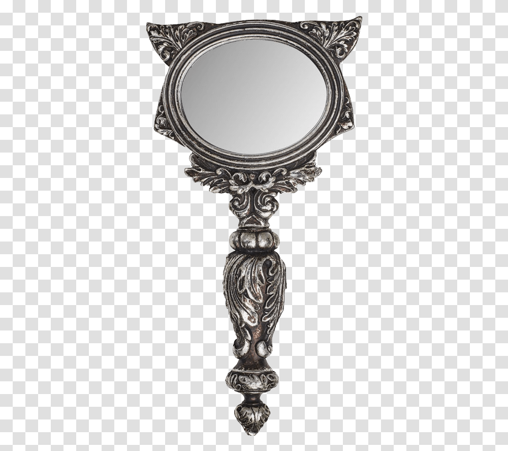 Sacred Cat Hand Mirror Alchemy Gothic Sacred Cat Hand Mirror, Cross, Glass Transparent Png