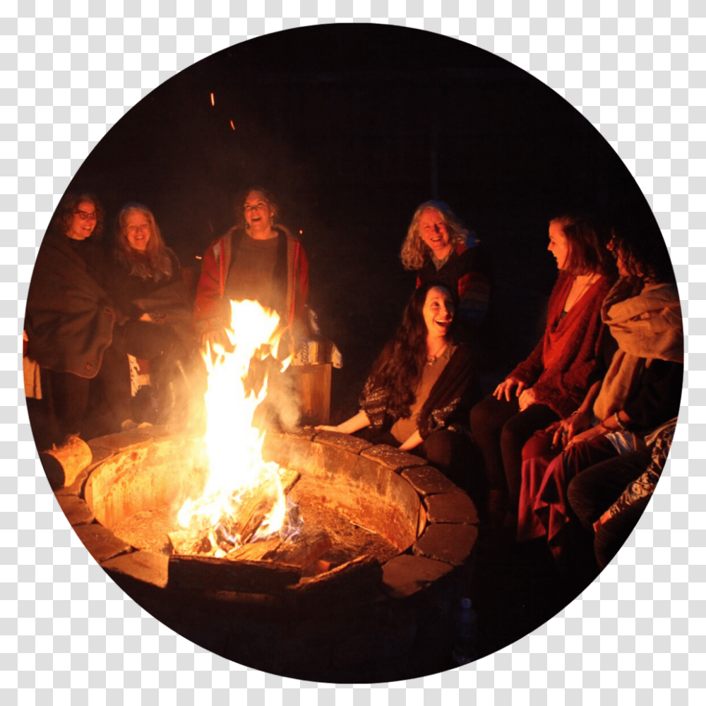 Sacred Circle Immersion - Jessica Ricchetti Flame, Bonfire, Person, Human Transparent Png