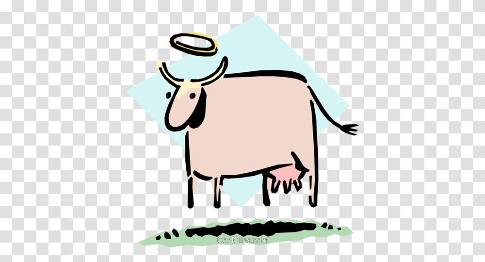Sacred Cow Royalty Free Vector Clip Art Illustration, Bull, Mammal, Animal, Cattle Transparent Png
