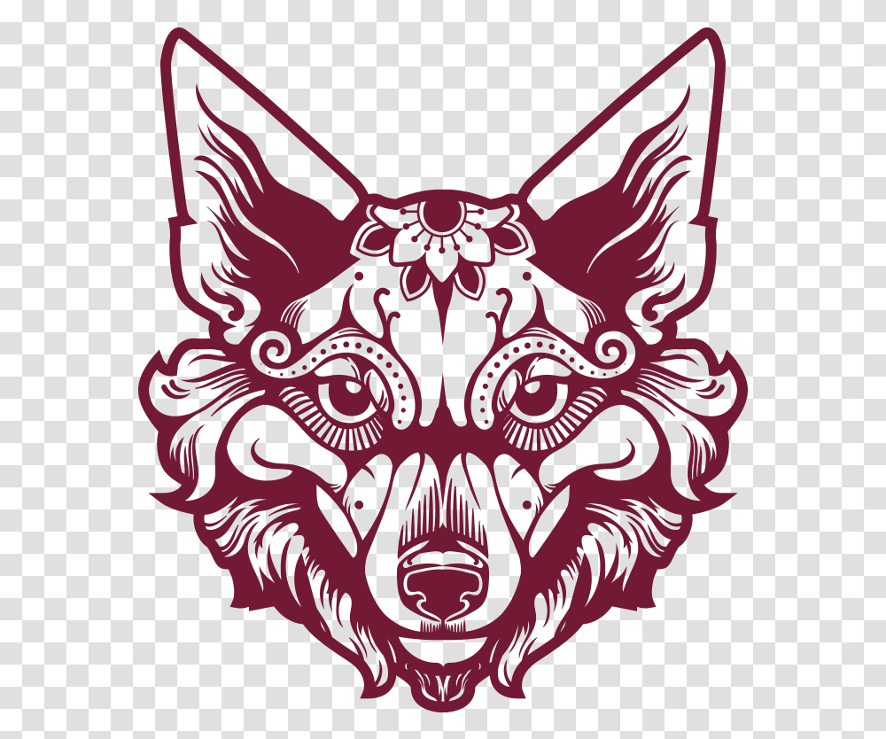 Sacred Coyote Tattoo Style Logo Created By E Rex Of Coyote Tattoo, Emblem, Pillar, Architecture Transparent Png