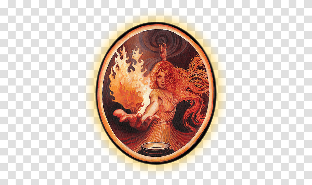 Sacred Flame Fire Circle Celtic Goddess Of Fire, Painting, Art, Angel, Archangel Transparent Png