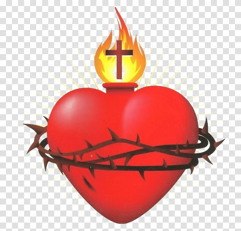 Sacred Heart Catholic Symbol, Logo, Plant, Weapon, Light Transparent Png