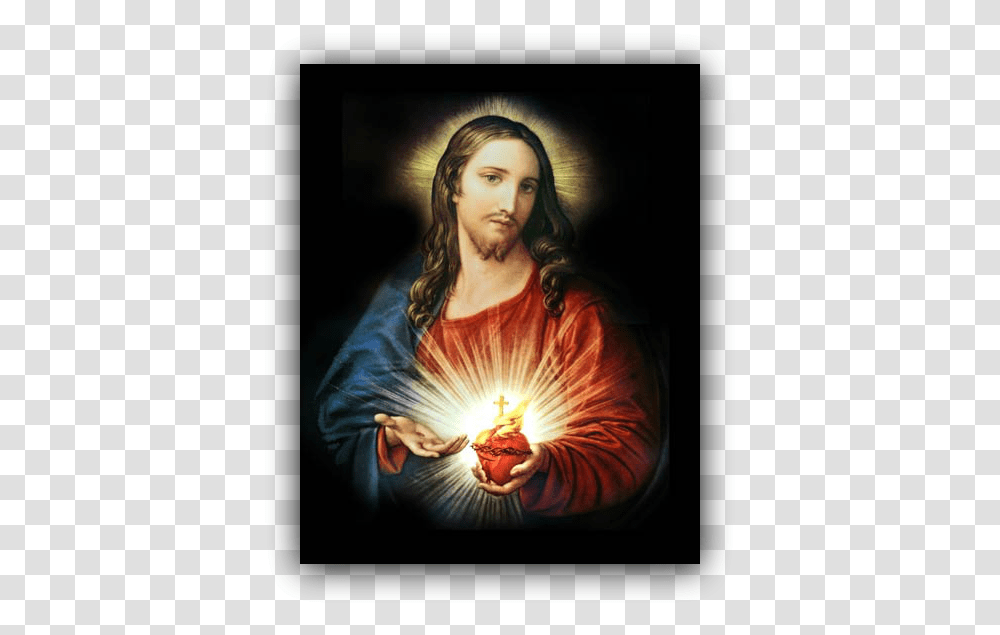 Sacred Heart Full Image Sacred Heart Of Jesus Sacred Heart Of Jesus Old Painting, Person, Human Transparent Png