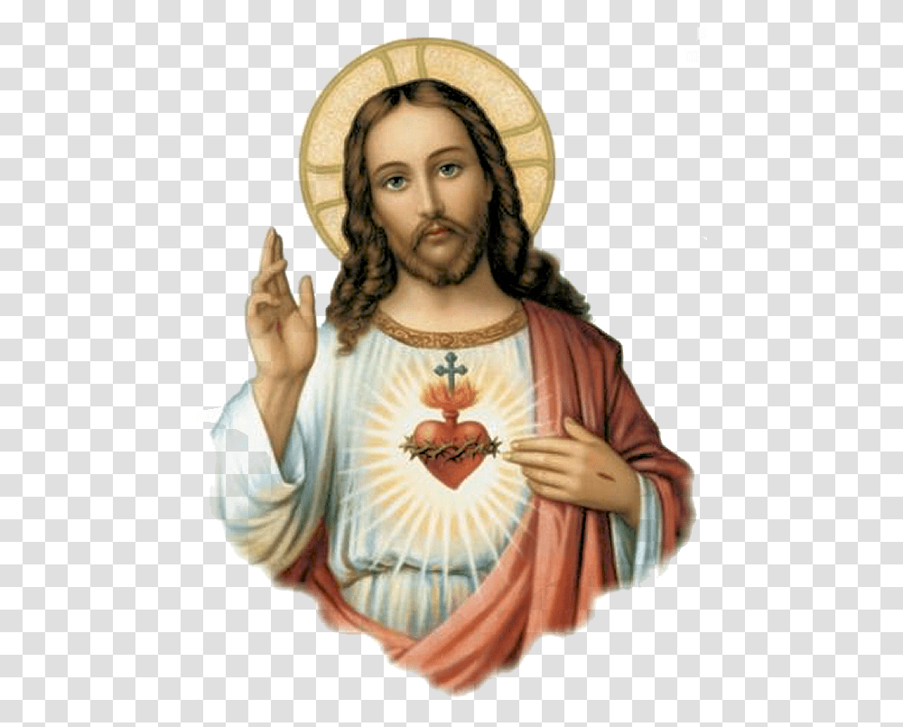 Sacred Heart Of Jesus And Immaculate Heart, Person, Human, Apparel Transparent Png
