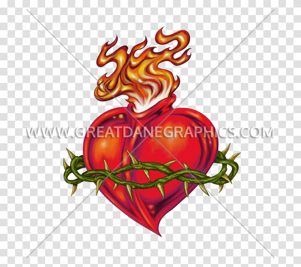 Sacred Heart Production Ready Artwork For T Shirt Printing, Dynamite, Bomb, Weapon, Plant Transparent Png