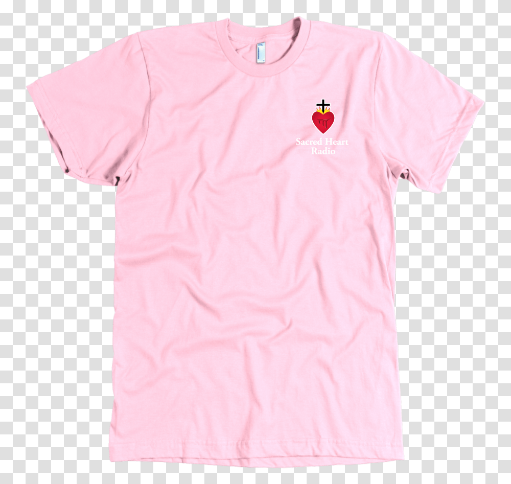 Sacred Heart Radio Mens T Shirt Small Logo Slim Fit Short Sleeve, Clothing, Apparel, T-Shirt, Plot Transparent Png