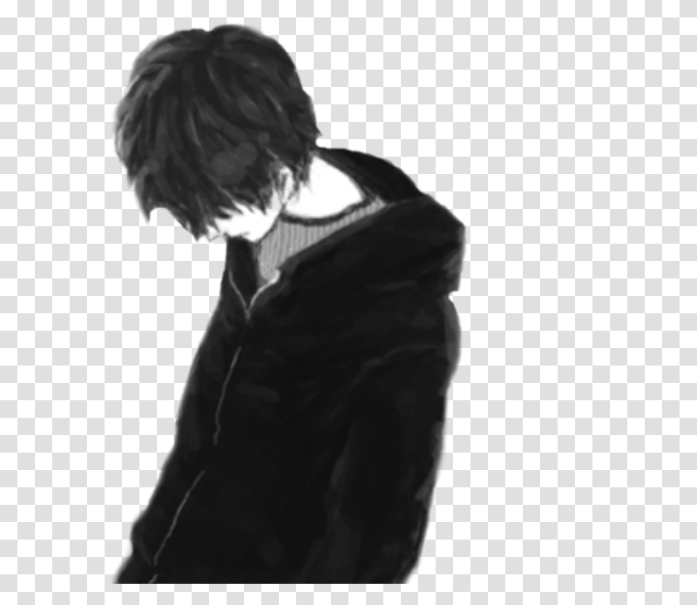 Sad Boys Sad Anime Boy, Person, Overcoat, Photography Transparent Png
