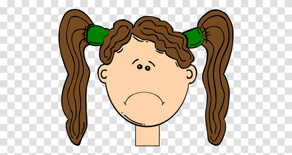 Sad Brown Hair Girl Clip Art Vector Clip Art Cartoon Girl Face, Plant, Seed, Grain, Produce Transparent Png