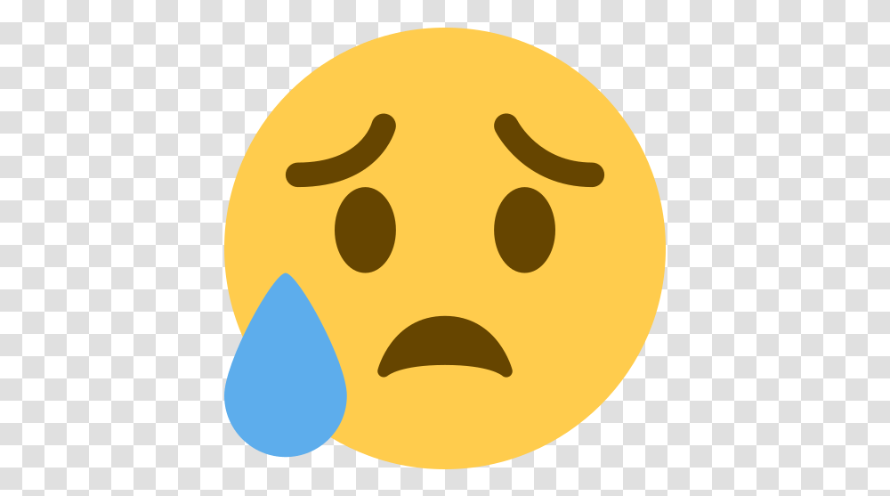 Sad But Relieved Face Emoji Meaning Sad Emoji Twitter, Food, Sweets, Confectionery, Tennis Ball Transparent Png