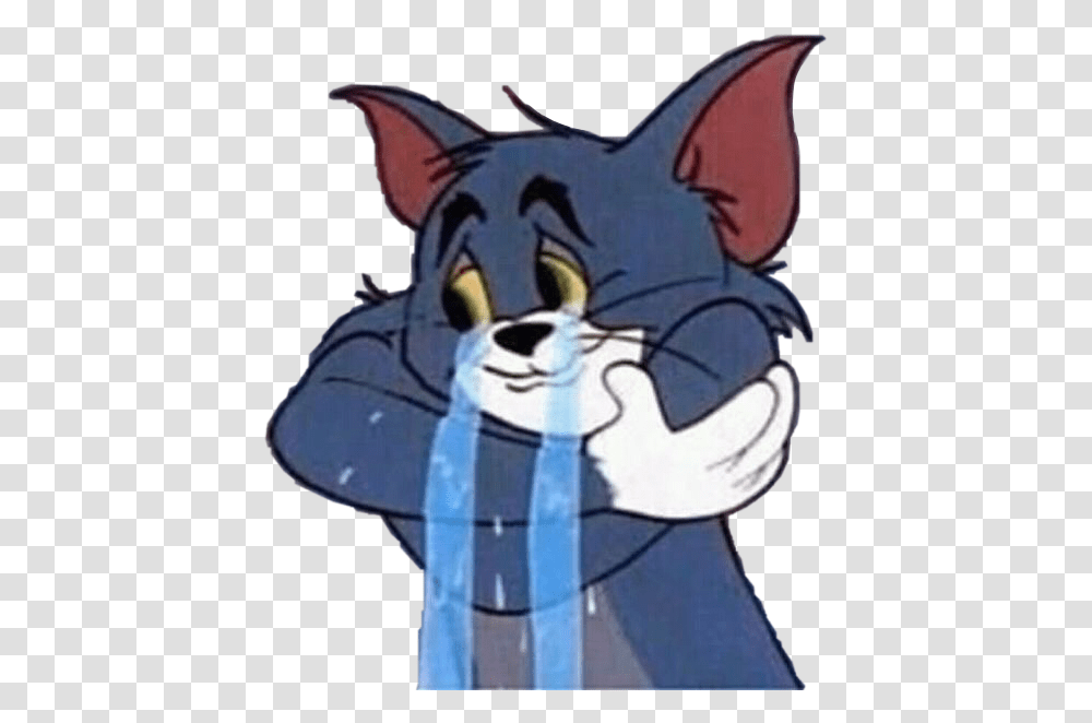 Sad Cat Alone Cry Blue Tumblr Boy Freetoedit Tom And Jerry Duckling, Pet, Mammal, Animal, Person Transparent Png