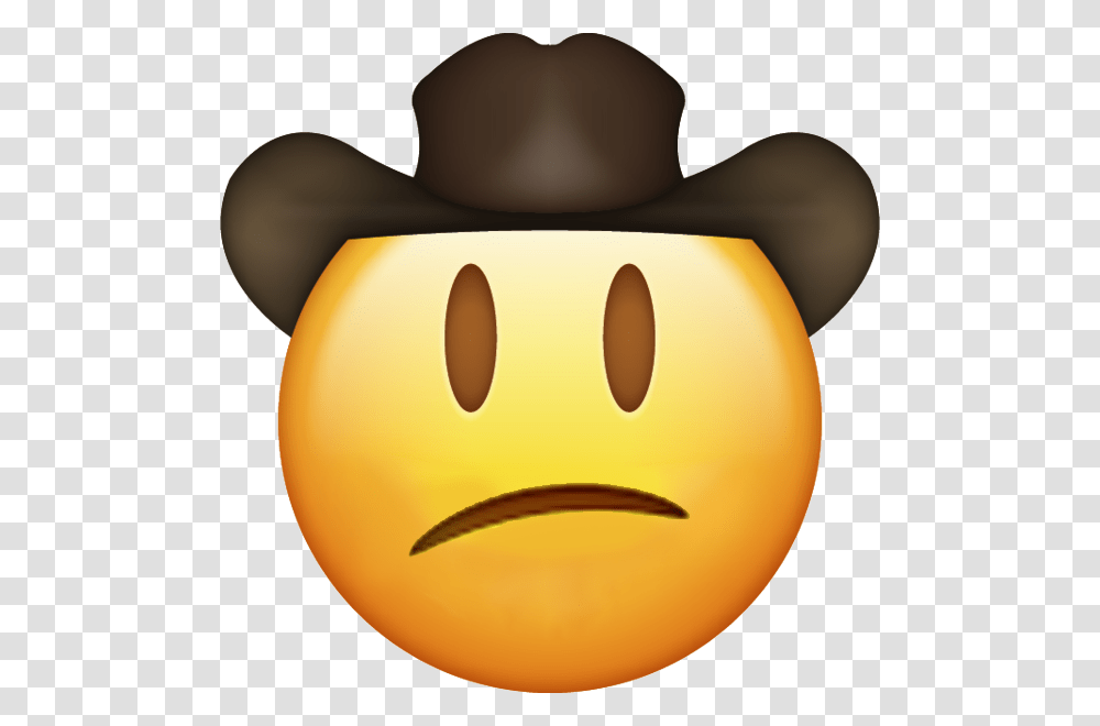 Sad Clipart Cowboy Cowboy Emoji, Produce, Food, Plant, Seed Transparent Png