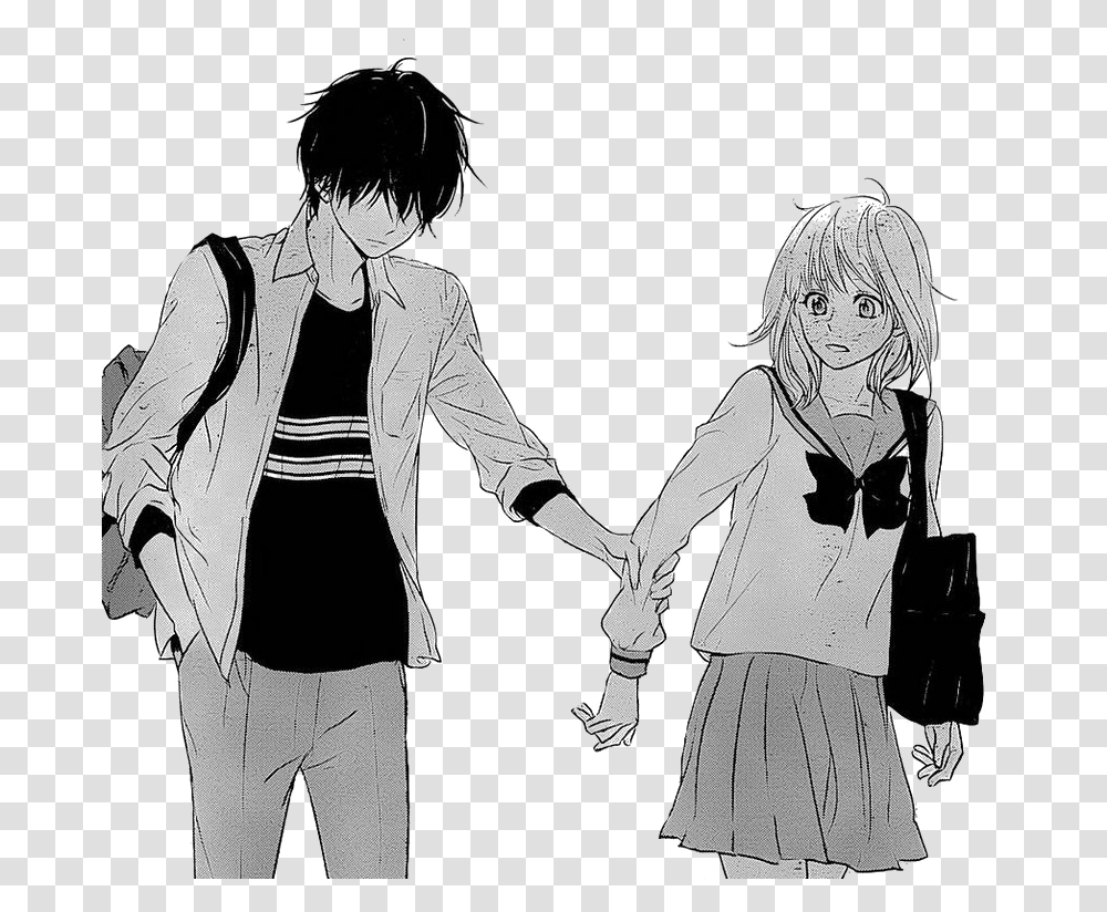 Sad Couple Pic Sad Anime Boy And Girl, Hand, Person, Human, Holding Hands Transparent Png