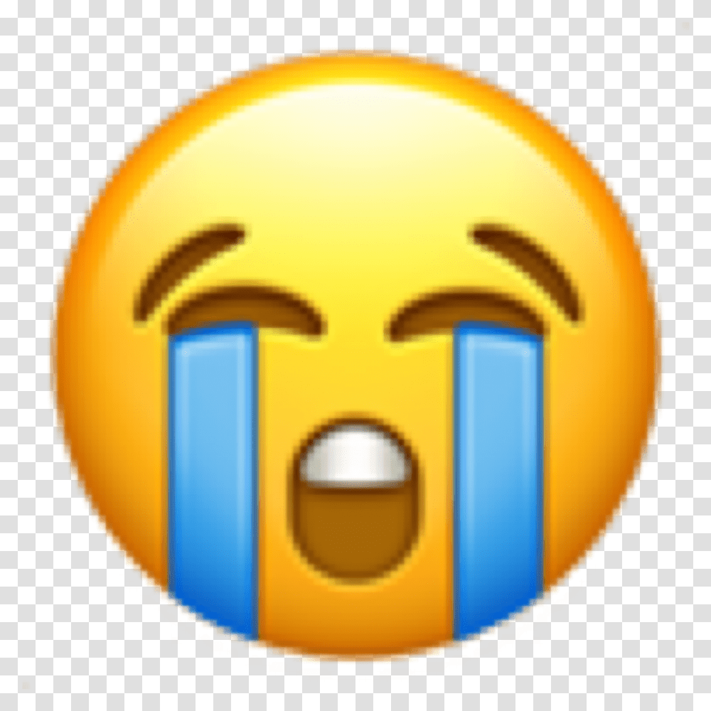 Sad Crying Phone Iphone Emoji Tear Smiley, Pac Man, Mask, Light, Logo Transparent Png