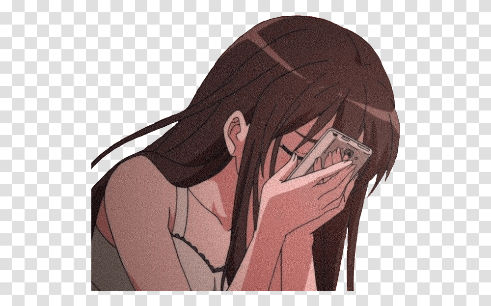 Sad Cryinggirl Sticker Girl Anime Icons Sad, Manga, Comics, Book, Person Transparent Png