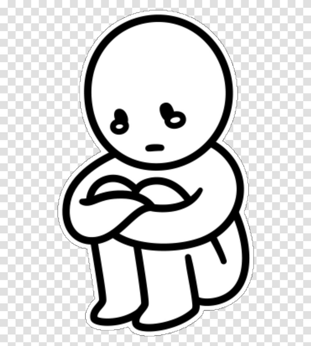 Sad Cute Anime Boy Drawing Easy Creative Ideas Sad Animated, Stencil, Text, Art Transparent Png