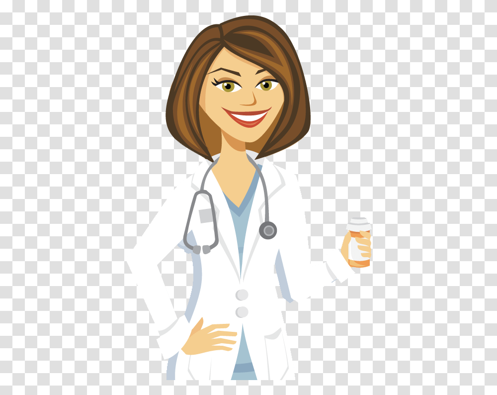 Sad Doctor Clipart Female Doctor Cartoon, Person, Human, Apparel Transparent Png