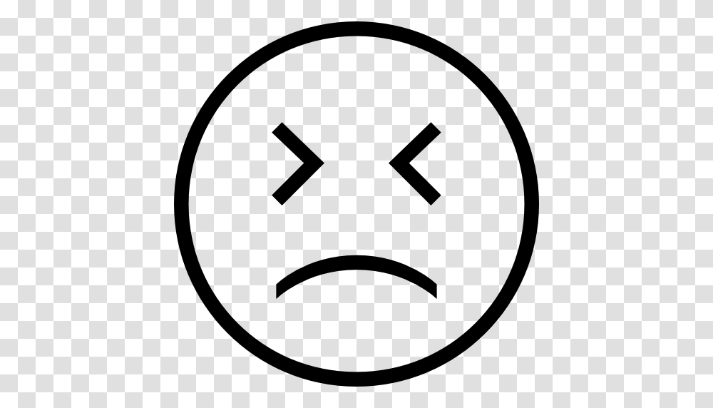 Sad Face Emoticon Outline, Stencil Transparent Png