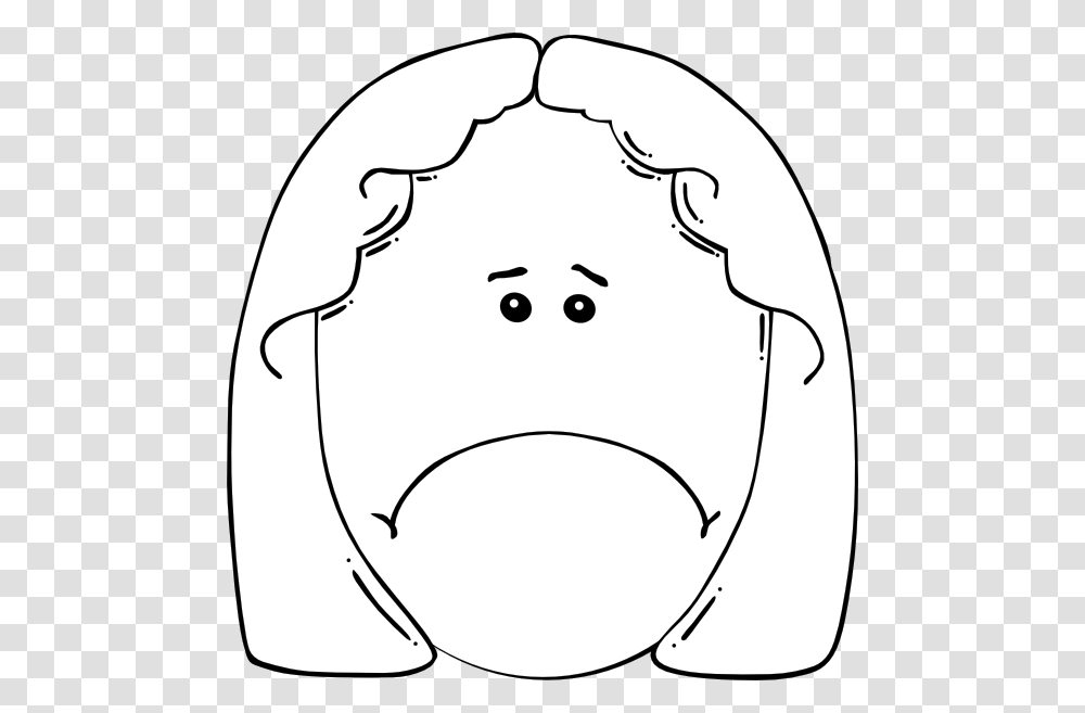 Sad Face Girl Clipart Black And White, Stencil, Photography, Egg, Food Transparent Png