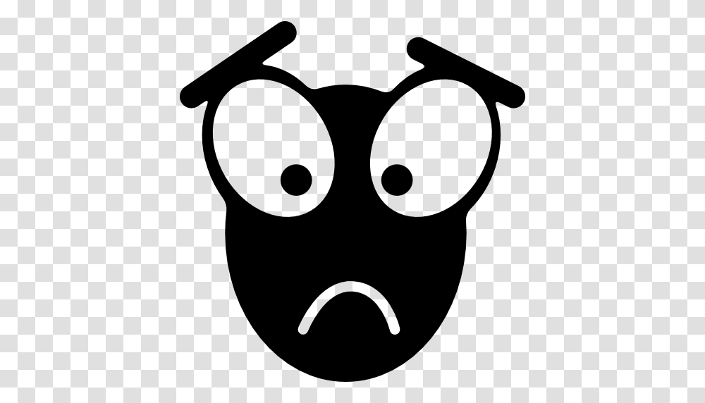 Sad Face With Big Eyes, Stencil, Mask, Wasp Transparent Png