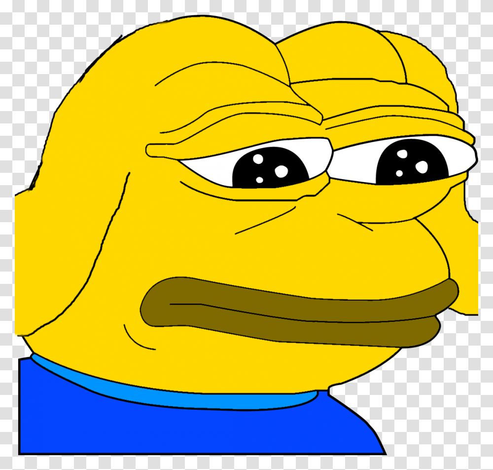 Sad Frog Face Yellow Pepe The Frog, Label Transparent Png
