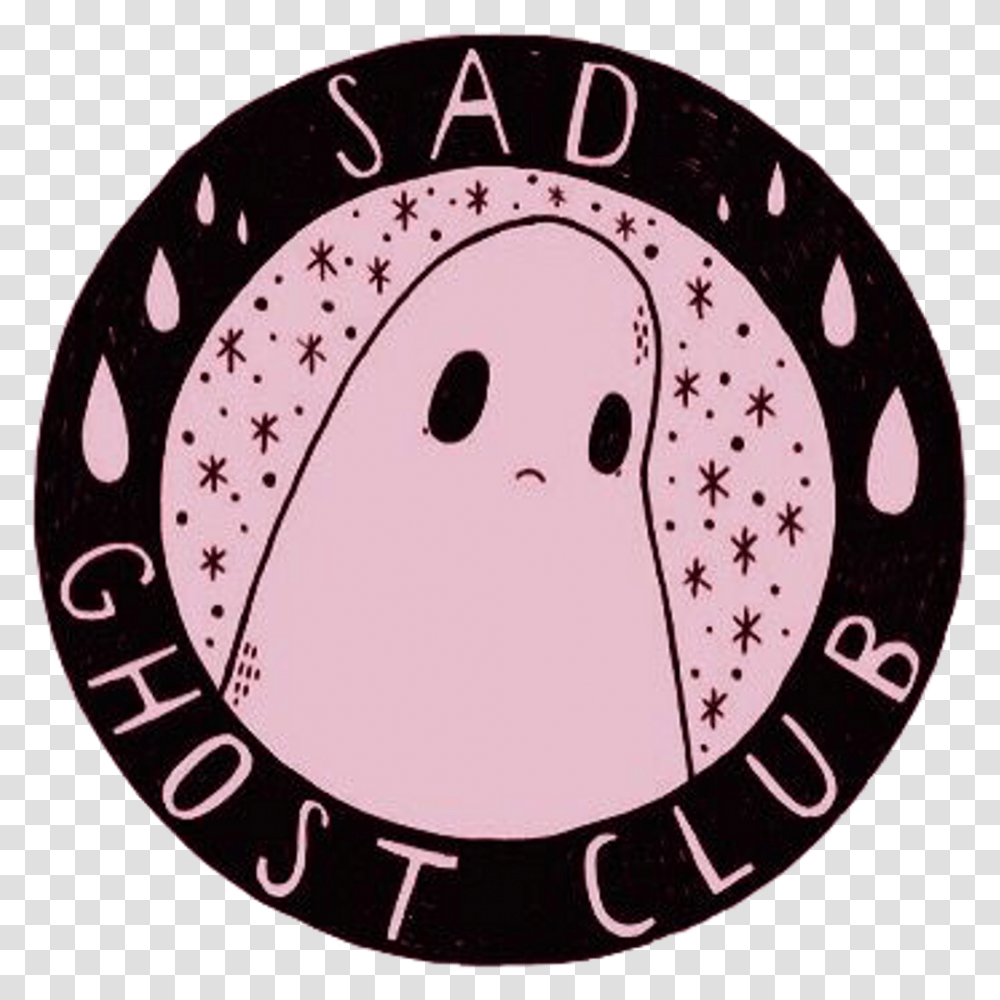 Sad Ghost Cute Aesthetic Girly Scary Sad Ghost Club, Label, Text, Logo, Symbol Transparent Png