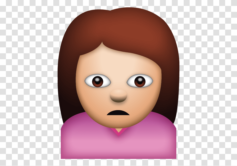 Sad Girl Emoji, Doll, Toy, Head, Face Transparent Png