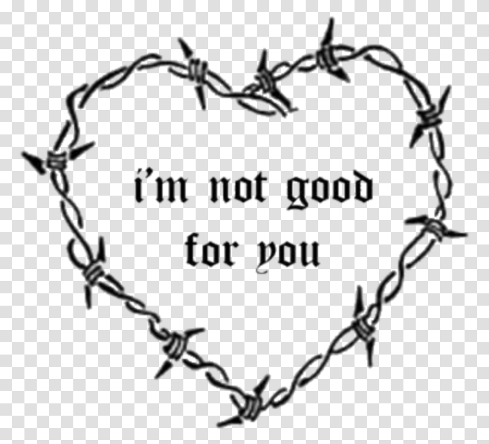 Sad Gothic Hearts Cyber Background Barbed Wire Heart Drawing, Chain, Bracelet, Jewelry, Accessories Transparent Png