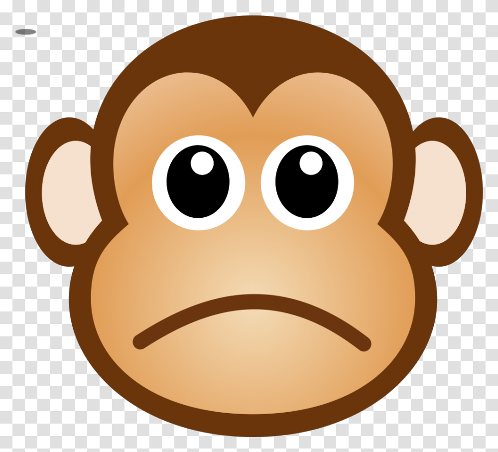 Sad Monkey Svg Clip Arts Sad Monkey Face Cartoon, Label, Cookie, Food Transparent Png