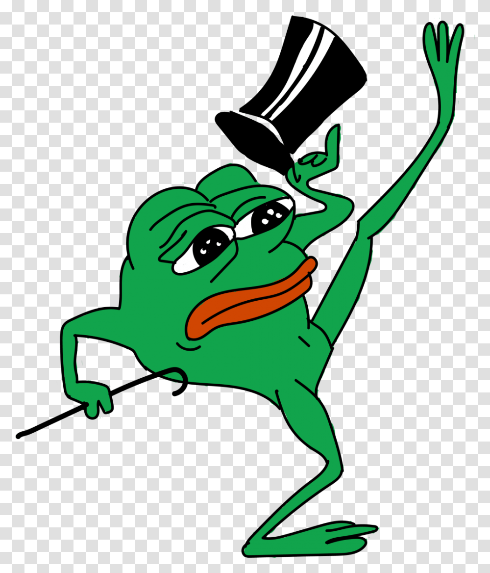Sad Pepe Dancing Top Hat Pepe, Animal, Frog, Amphibian, Wildlife Transparent Png