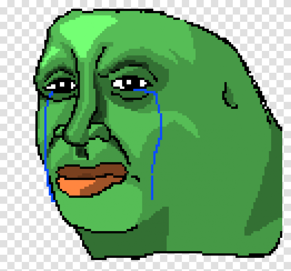 Sad Pepe Pixel Art Maker, Face, Head, Green Transparent Png