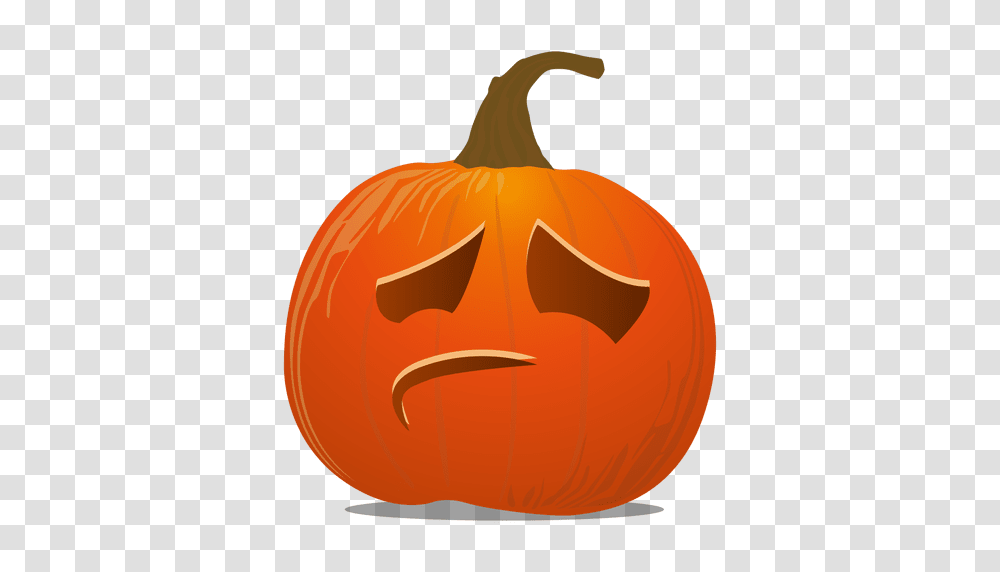Sad Pumpkin Emoticon, Vegetable, Plant, Food, Halloween Transparent Png