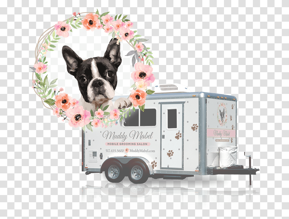 Sad Puppy Wreath Of Flowers Water Colors, Truck, Vehicle, Transportation, Dog Transparent Png