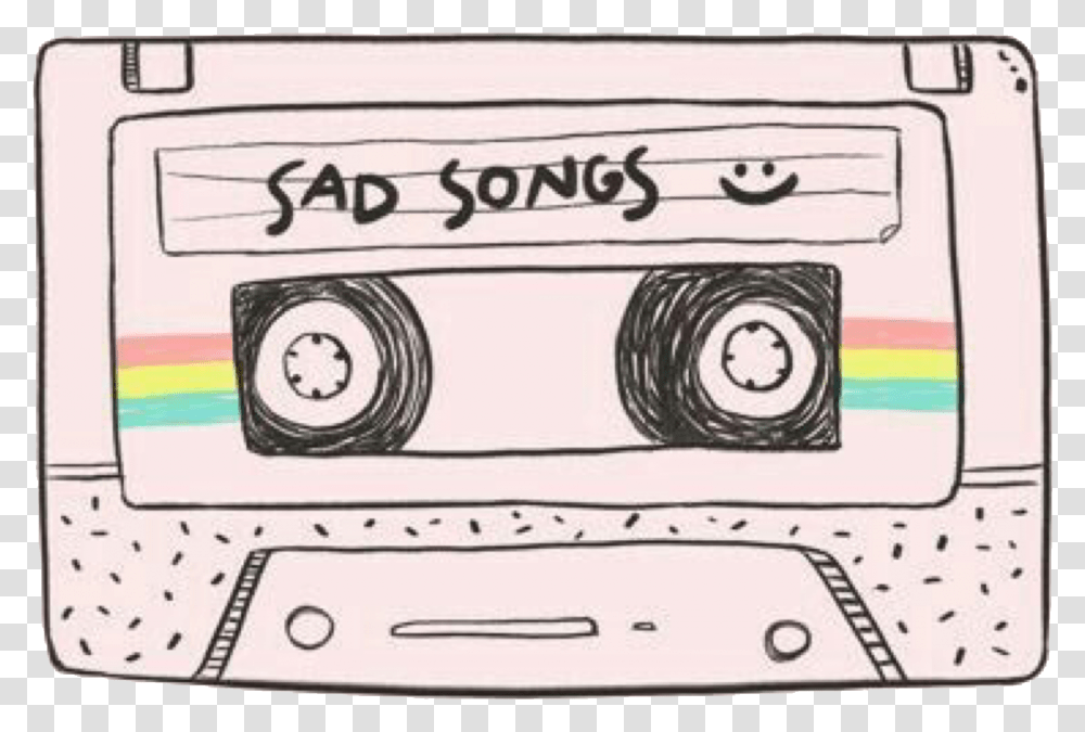 Sad Sadsongs Art Stiker Tumblr Vintage Casette Sad Song Cassette Tape Transparent Png