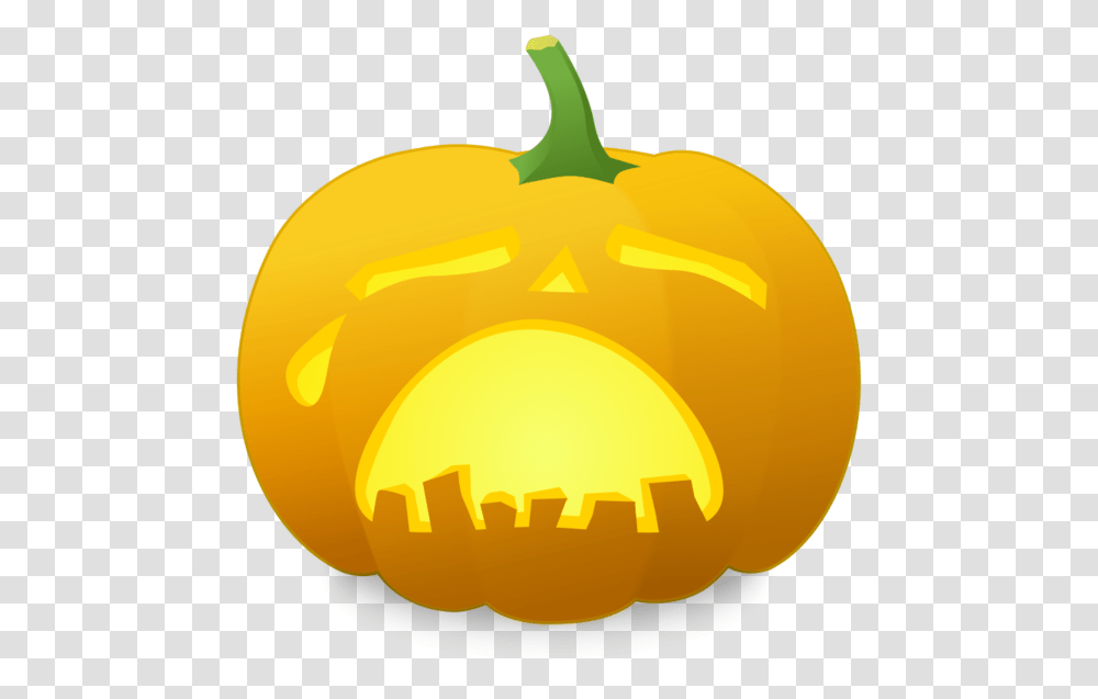 Sadness Halloween Pumpkin Yellow For Jack O Lantern Sad Face, Plant, Vegetable, Food, Pepper Transparent Png