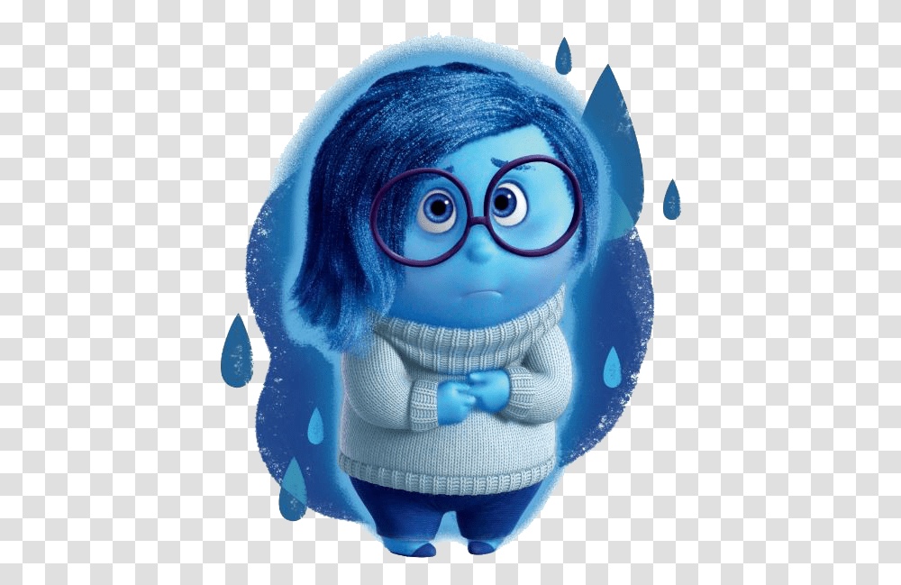 Sadness Panda Free Images Blue Inside Out Character, Doll, Toy, Figurine Transparent Png