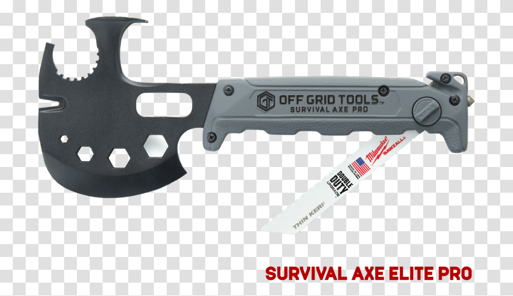 Sae Pro 6 Off Grid Tools Survival Axe, Gun, Weapon, Weaponry, Knife Transparent Png