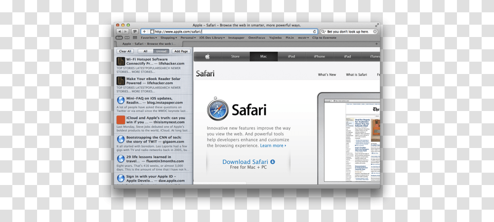 Safari 511 Icloud Ready Performance Heavy Macstories Technology Applications, File, Webpage, Text, Electronics Transparent Png