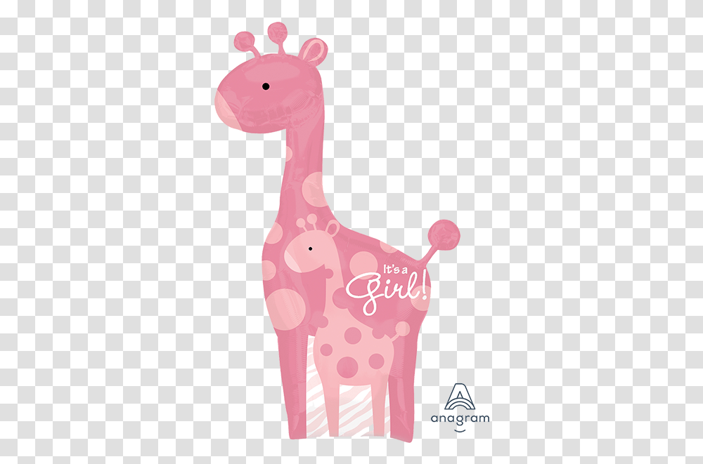 Safari Baby Girl Giraffe Balloon Baby Shower Pink Giraffe, Animal, Flamingo Transparent Png