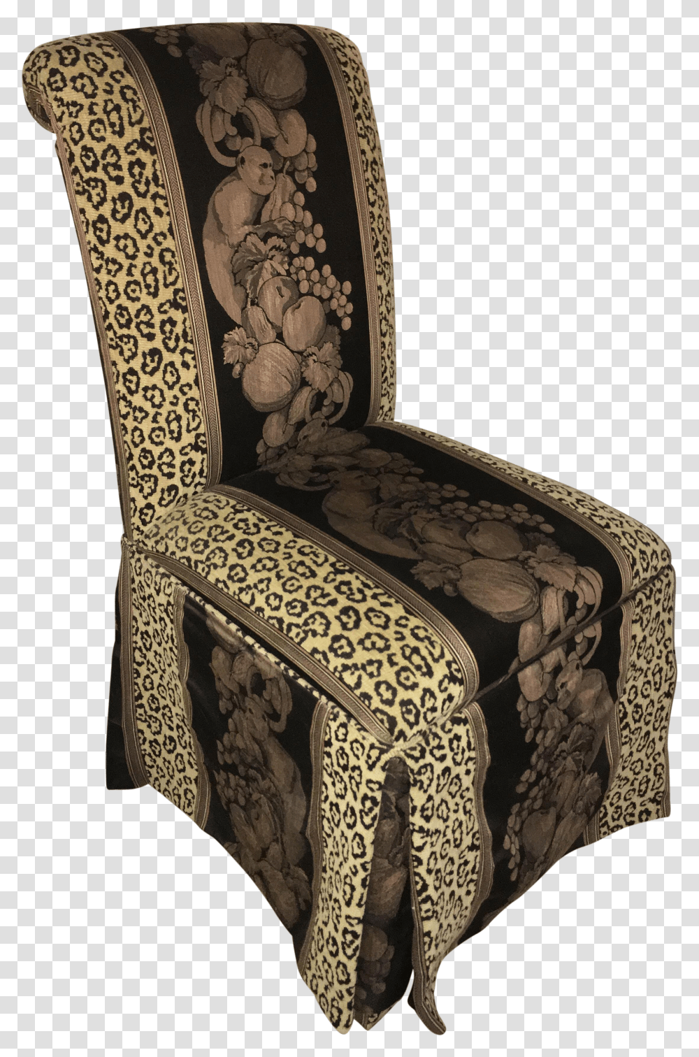 Safari Cheetah Print Side Chair With Monkey Details Recliner Transparent Png