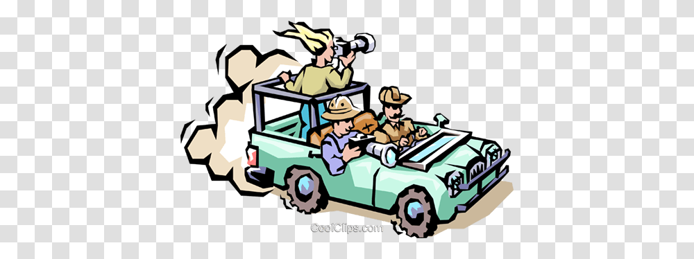 Safari Jeep Royalty Free Vector Clip Art Illustration, Person, Face, Vehicle, Transportation Transparent Png