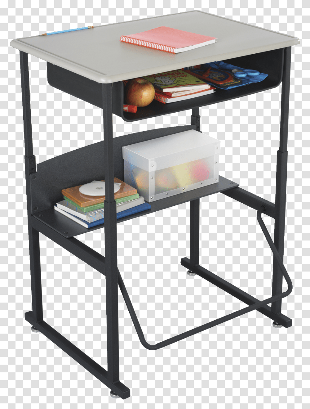 Safco Alphabetter Desk With Bookboxx Student Desks Standing Desk For School, Furniture, Shelf, Table, Indoors Transparent Png