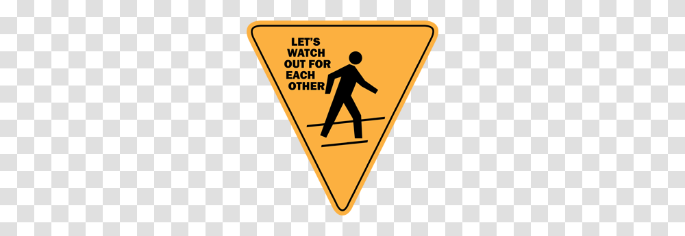 Safe Clipart Pedestrian Safety, Sign, Road Sign, Person Transparent Png