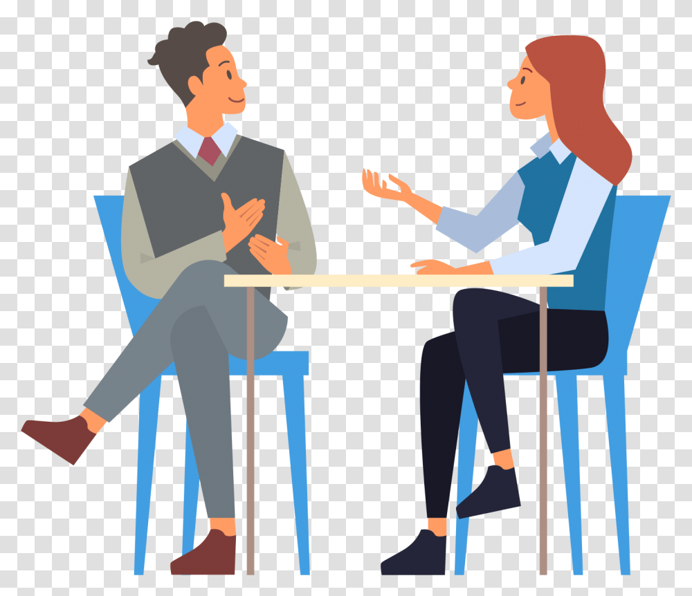 Safespace Man And Woman Chatting Clipart, Person, Human, Dating, Interview Transparent Png