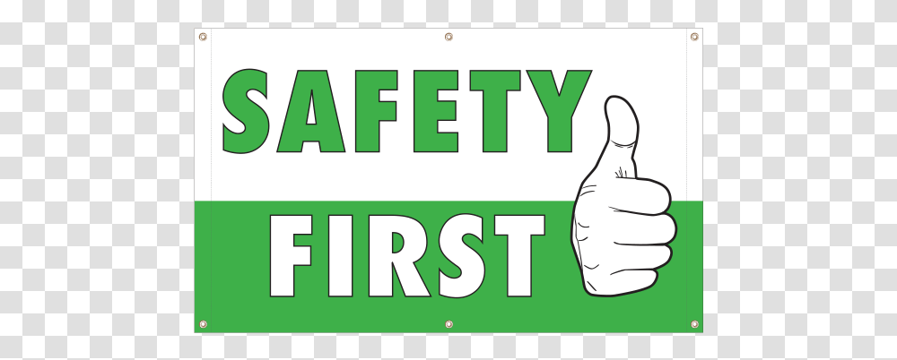 Safety First Vinyl Banner Safety, First Aid, Word, Plant Transparent Png