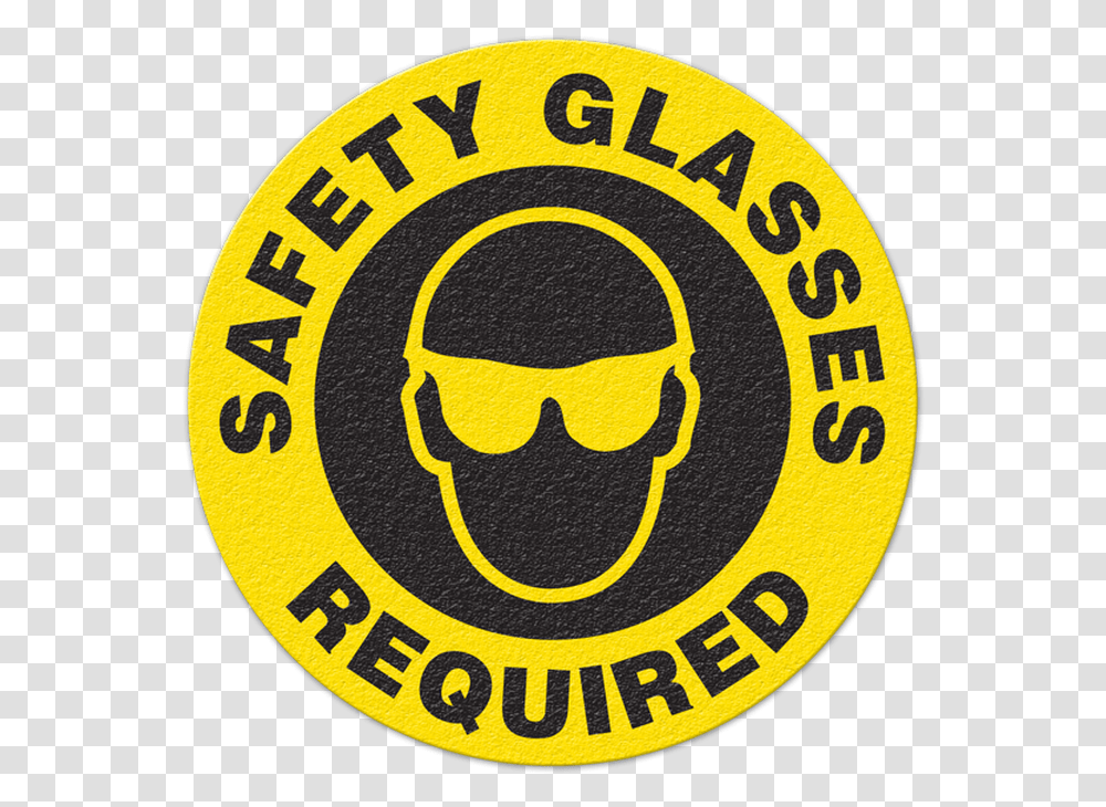 Safety Glasses Required Floor Sign Incom Manufacturing Circle, Logo, Symbol, Trademark, Rug Transparent Png