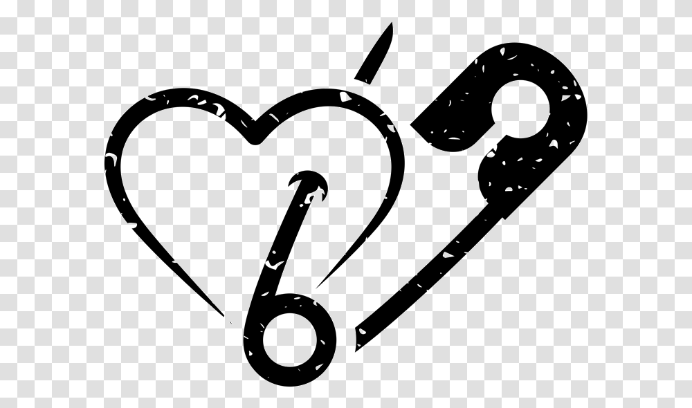 Safety Pin Heart, Bow, Alphabet Transparent Png