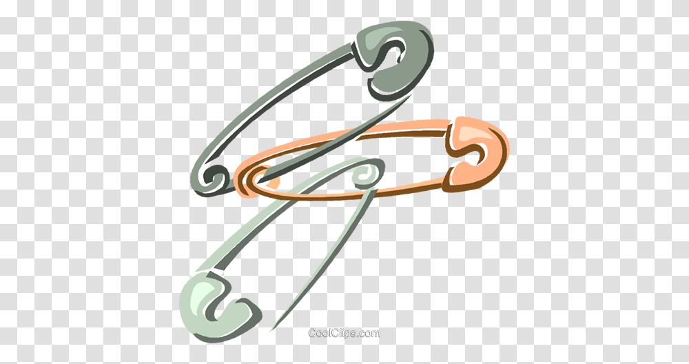 Safety Pin Royalty Free Vector Clip Art Illustration, Bow, Scissors, Blade, Weapon Transparent Png