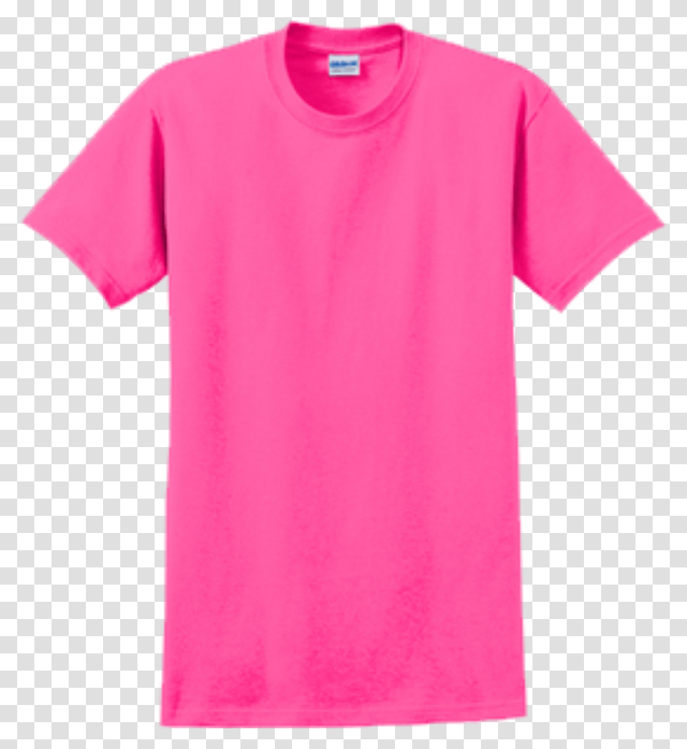 Safety Pink Short Sleeve T Shirt Front, Apparel, T-Shirt Transparent Png