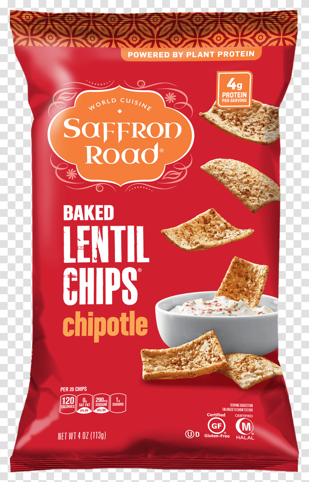 Saffron Road Baked Lentil Chips Sea Salt, Food, Bread, Advertisement, Poster Transparent Png
