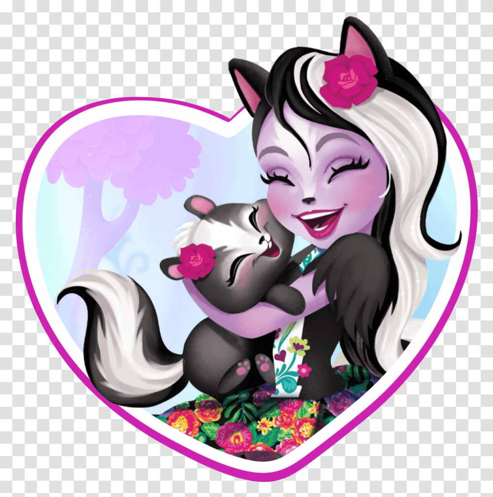 Sage Skunk And Caper Character Thumbnail Characterimage Enchantimals Sage And Caper, Purple, Painting Transparent Png